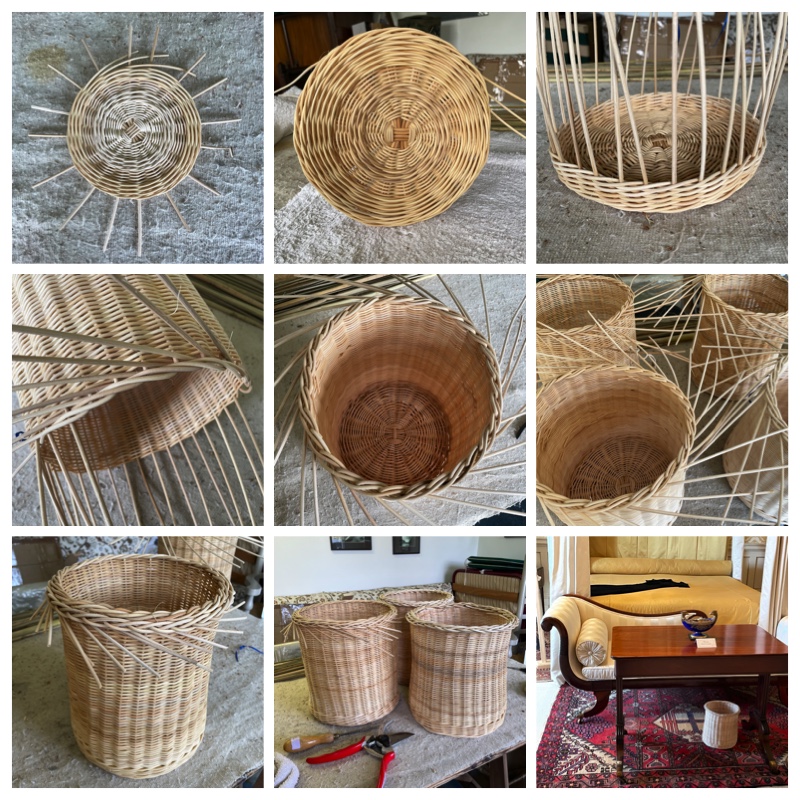 Mottisfont centre cane waste paper baskets - Cane+Rush at sportsmanscorner Mottisfont waste paper baskets